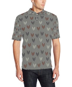 Chicken Pattern Print Design 01 Men Polo Shirt