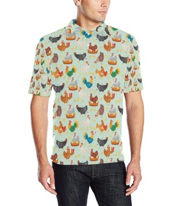 Chicken Pattern Print Design 07 Men Polo Shirt