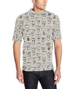 Chihuahua Pattern Print Design 02 Men Polo Shirt