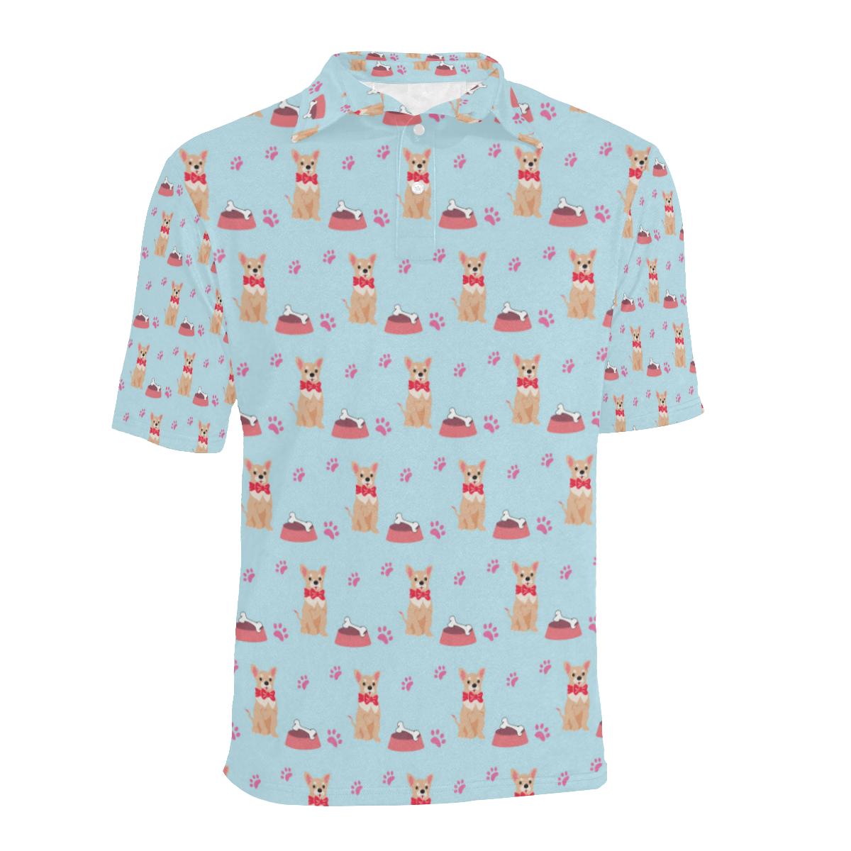 Chihuahua Pattern Print Design 05 Men Polo Shirt - Image 2