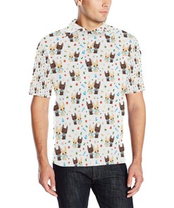 Chihuahua Pattern Print Design 06 Men Polo Shirt