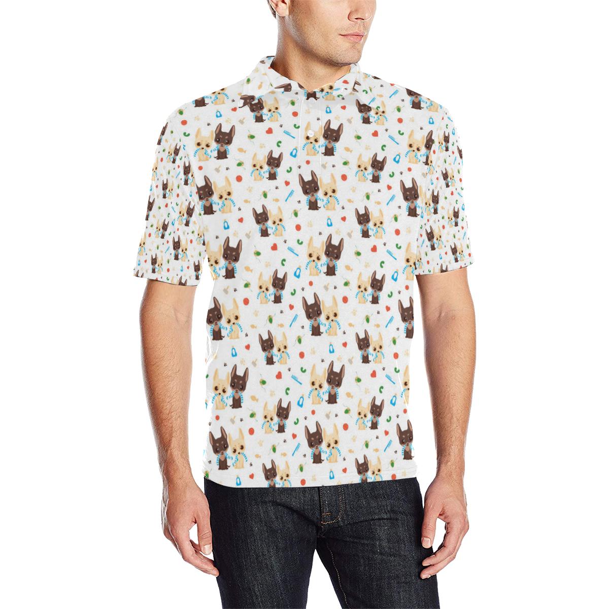 Chihuahua Pattern Print Design 06 Men Polo Shirt
