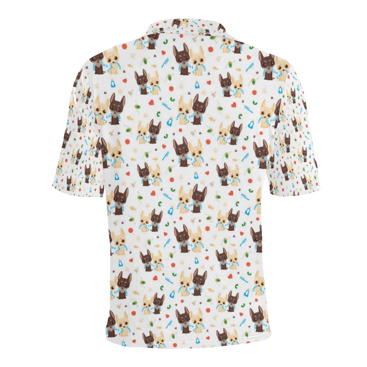 Chihuahua Pattern Print Design 06 Men Polo Shirt - Image 2