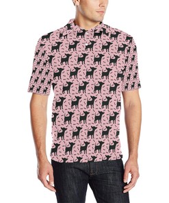Chihuahua Pink Print Pattern Men Polo Shirt