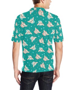 Chihuahua Polka Dot Pattern Men Polo Shirt