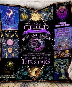 Child of Sun and Moon Personalized Quilt Bedding Set, Great for Bedroom Decor and Family Gifts
