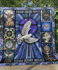 Christian Dove Personalized Quilt Blanket Bedding Set for Home Decor and Family Gifts
