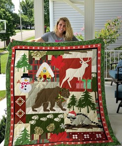 Christmas Animal Quilt Bedding Set Blanket Gifts For Animal Lover