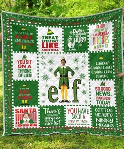 Christmas Elf Funny Xmas Gift Idea Quilt Blanket Bedding Set Great for Bedroom Decor and Family Gifts