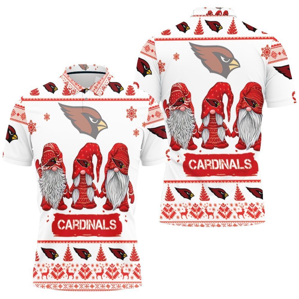 Christmas Gnomes Arizona Cardinals Christmas 3D Polo Shirt