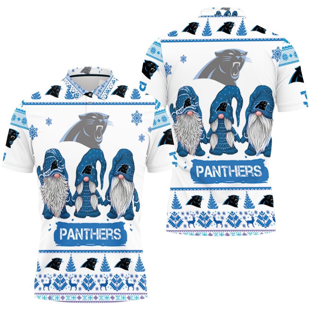 Christmas Gnomes Carolina Panthers Christmas 3D Polo Shirt