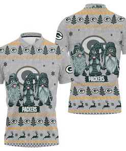 Christmas Gnomes Green Bay Packers Ugly Christmas 3D Polo Shirt