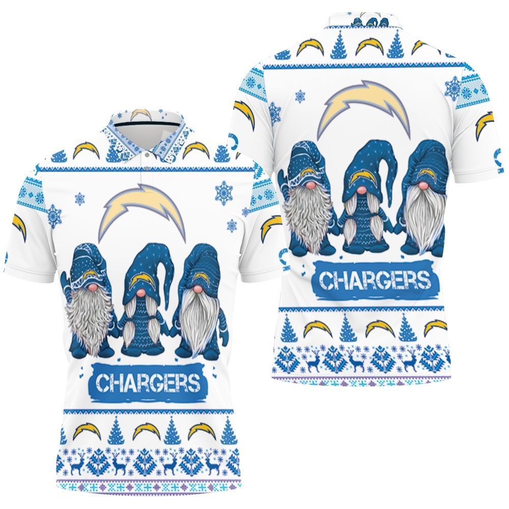 Christmas Gnomes Los Angeles Chargers Christmas 3D Polo Shirt