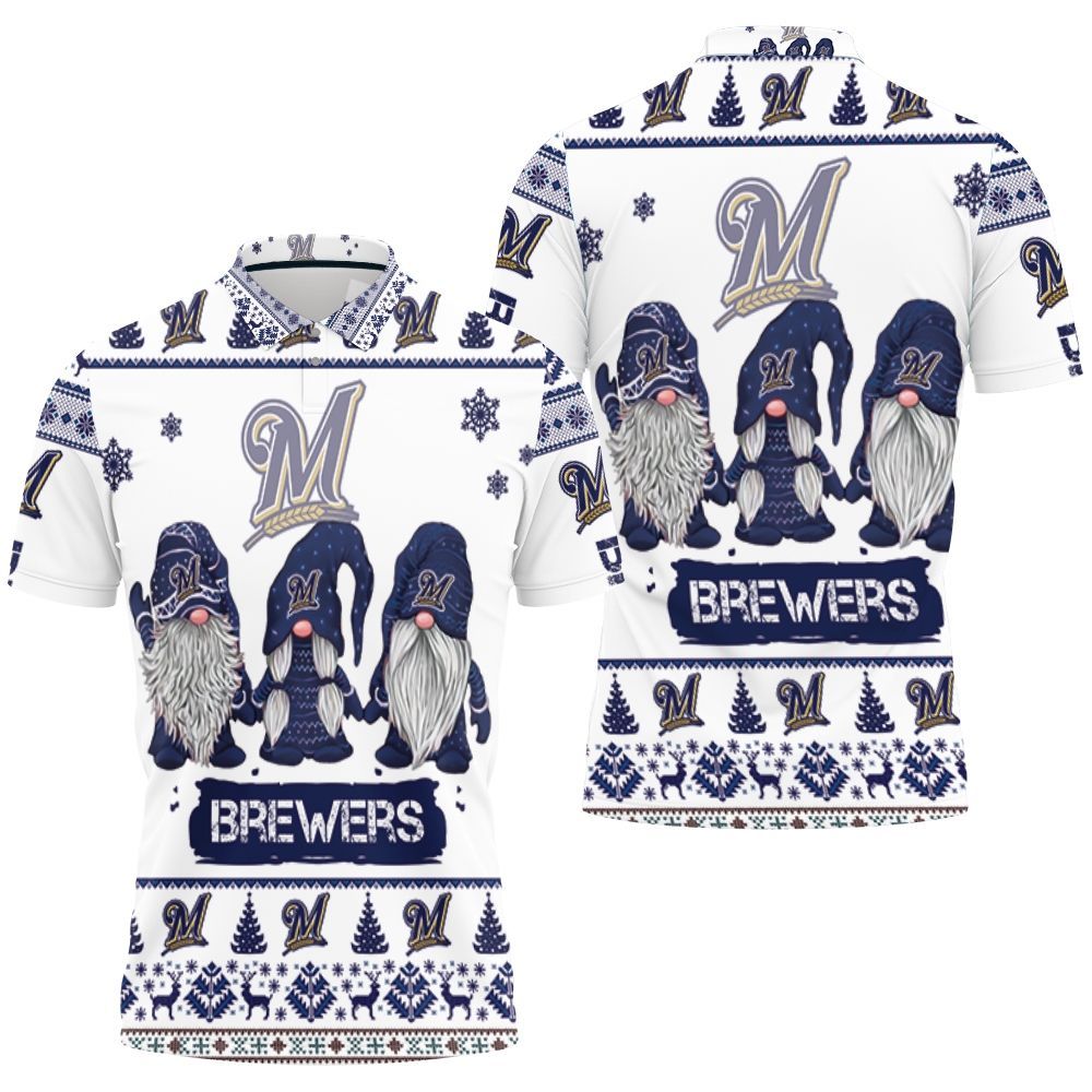 Christmas Gnomes Milwaukee Brewers Christmas 3D Polo Shirt