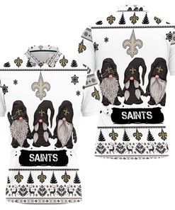 Christmas Gnomes New Orleans Saints Christmas 3D Polo Shirt