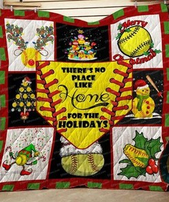 Christmas Softball Quilt Bedding Set There's No Place Like Home Blanket Quilt Bedding Set