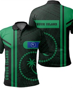 Chuuk Island Green Polo Shirt Boba Style