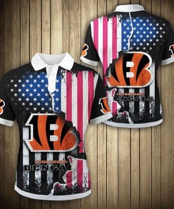 Cincinnati Bengals American Flag Polo Shirt