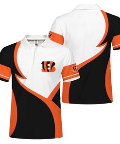 Cincinnati Bengals Button Up Polo Shirt Gift for NFL Fans