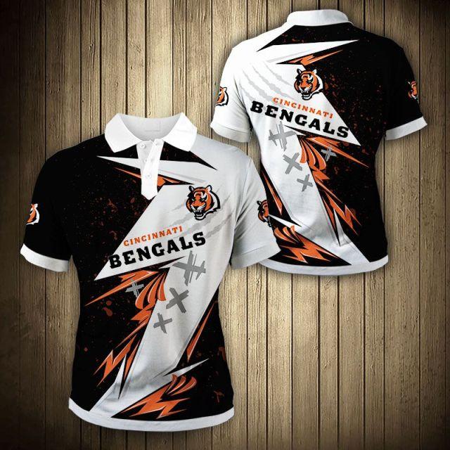 Cincinnati Bengals Graffiti Polo Shirt Gift for NFL Fans