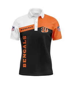 Cincinnati Bengals Women's Button Up Polo Shirt