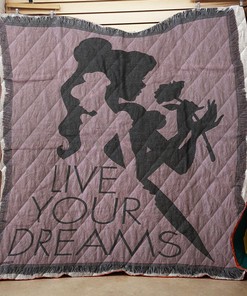 Cinderella Live Your Dreams Tapestry Throw Quilt Bedding Set Bedroom Decor, Gifts for Family