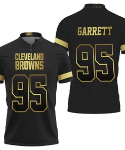 Cleveland Browns 95 Myles Garrett Black Golden Edition Vapor Untouchable Limited Jersey Inspired Style Polo Shirt
