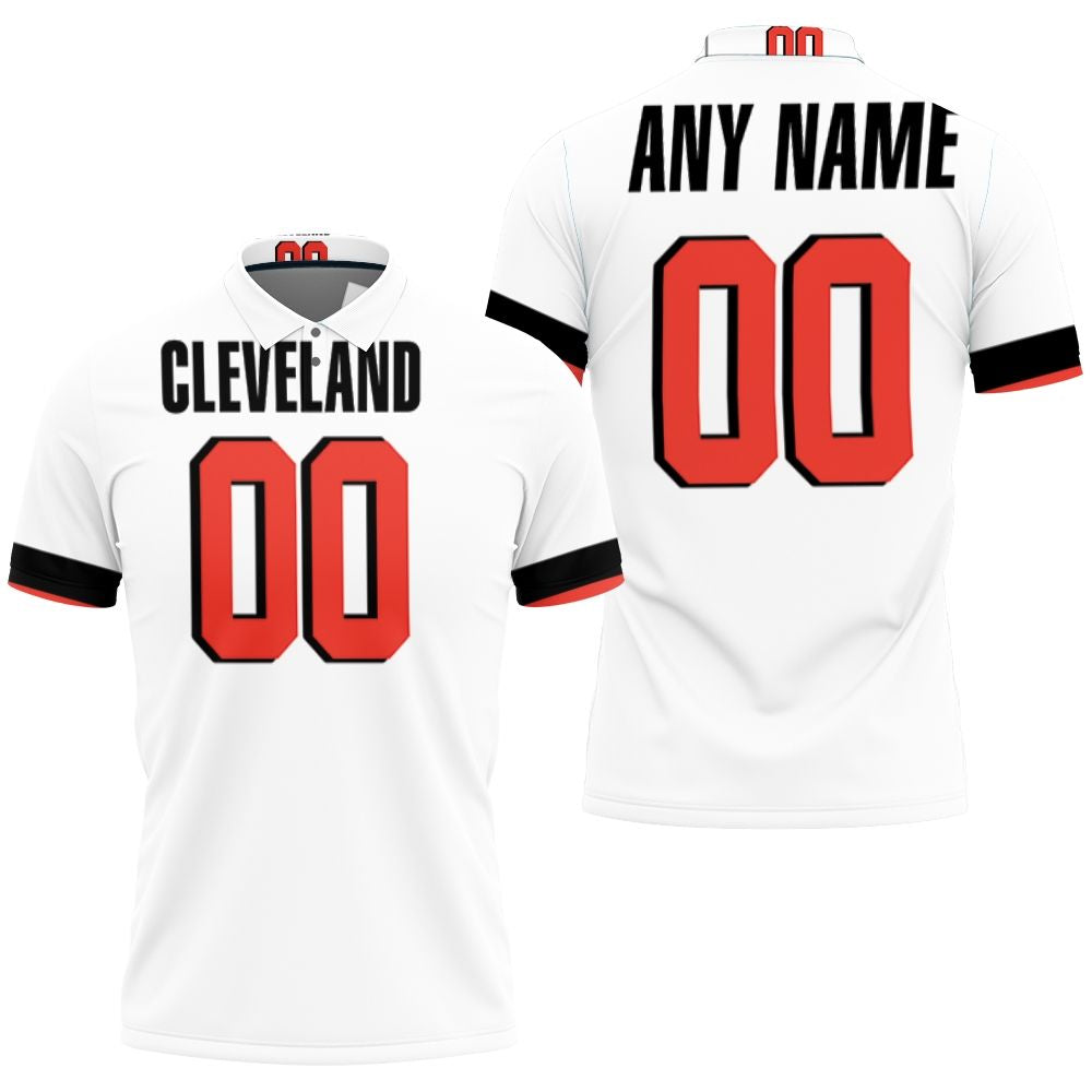 Cleveland Browns White Personalized Game Jersey Inspired Style Polo Shirt