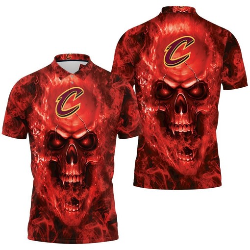 Cleveland Cavaliers Nba Fans Skull Polo Shirt