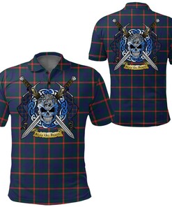 Clothing - Agnew Modern Tartan Polo Shirt Celtic Scottish Warrior - Golf Shirt