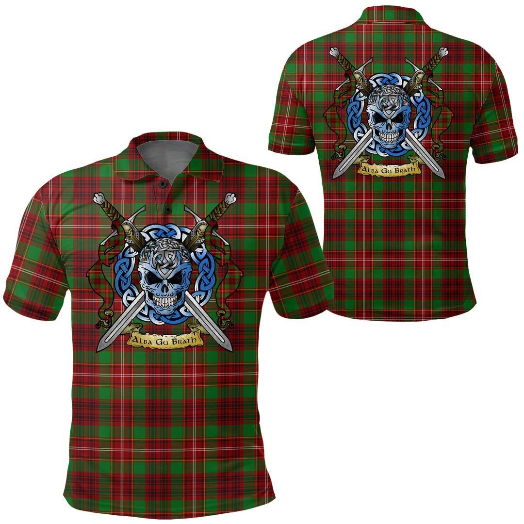 Clothing - Ainslie Tartan Polo Shirt Celtic Scottish Warrior - Golf Shirt