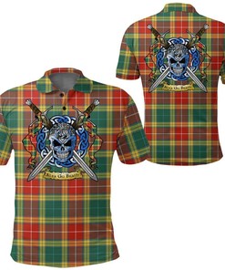 Clothing - Buchanan Old Sett Tartan Polo Shirt Celtic Scottish Warrior - Golf Shirt
