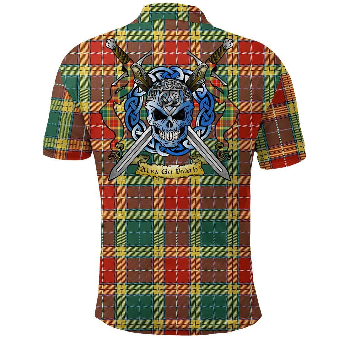 Clothing - Buchanan Old Sett Tartan Polo Shirt Celtic Scottish Warrior - Golf Shirt - Image 2
