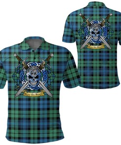 Clothing - Campbell Ancient 01 Tartan Polo Shirt Celtic Scottish Warrior - Golf Shirt