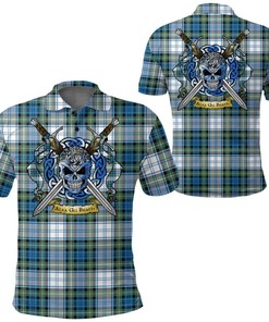 Clothing - Campbell Dress Tartan Polo Shirt Celtic Scottish Warrior - Golf Shirt