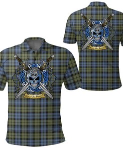 Clothing - Campbell Faded Tartan Polo Shirt Celtic Scottish Warrior - Golf Shirt