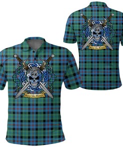 Clothing - Campbell of Cawdor Ancient Tartan Polo Shirt Celtic Scottish Warrior - Golf Shirt