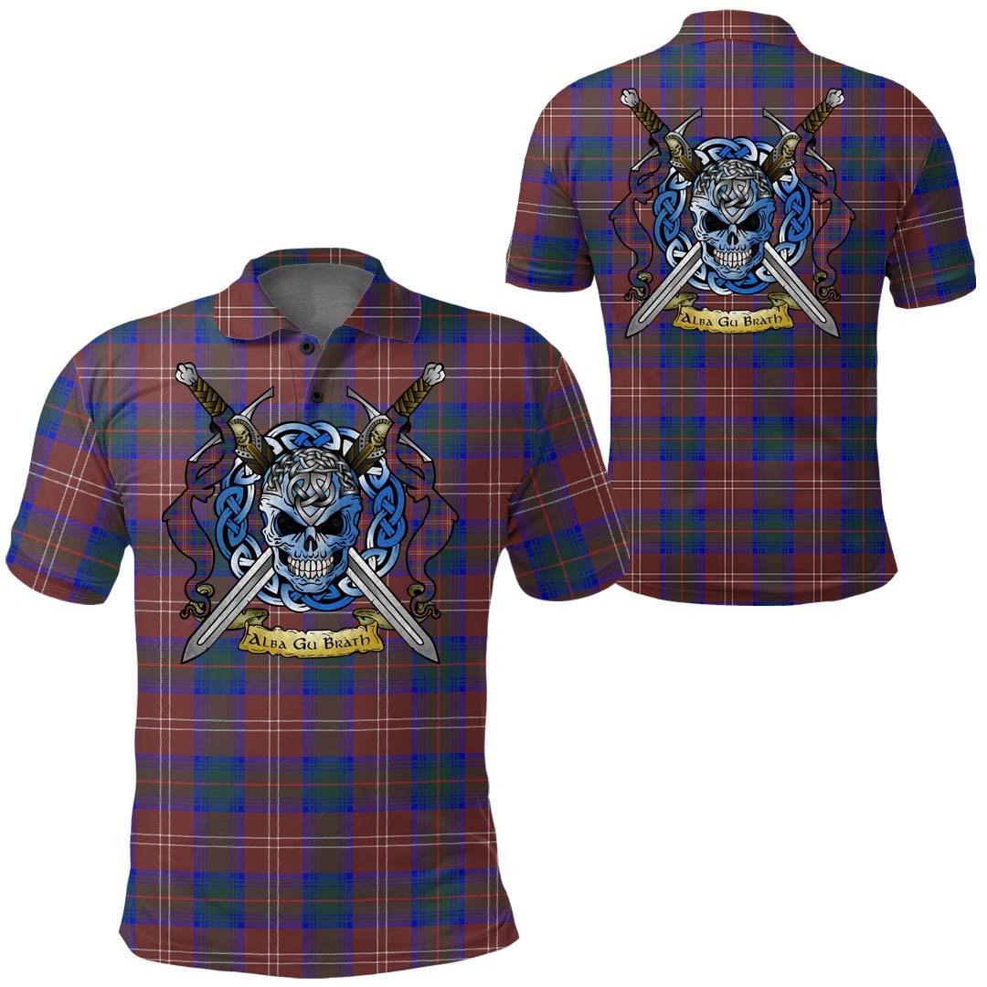Clothing - Chisholm Hunting Modern Tartan Polo Shirt Celtic Scottish Warrior - Golf Shirt