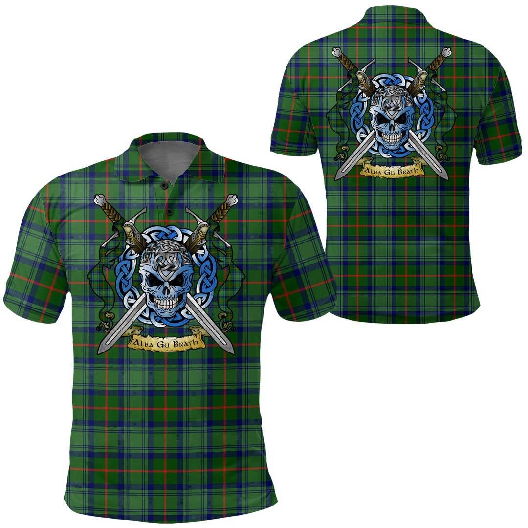 Clothing - Cranstoun Tartan Polo Shirt Celtic Scottish Warrior - Golf Shirt