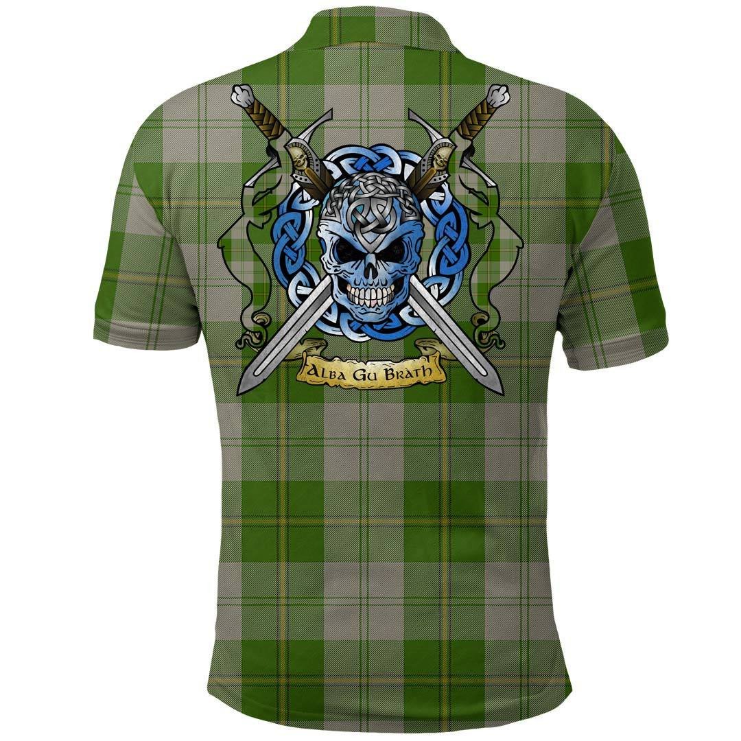 Clothing - Cunningham Dress Green Dancers Tartan Polo Shirt Celtic Scottish Warrior - Golf Shirt - Image 2