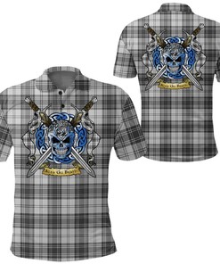 Clothing - Douglas Grey Modern Tartan Polo Shirt Celtic Scottish Warrior - Golf Shirt