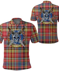 Clothing - Drummond of Strathallan Tartan Polo Shirt Celtic Scottish Warrior - Golf Shirt