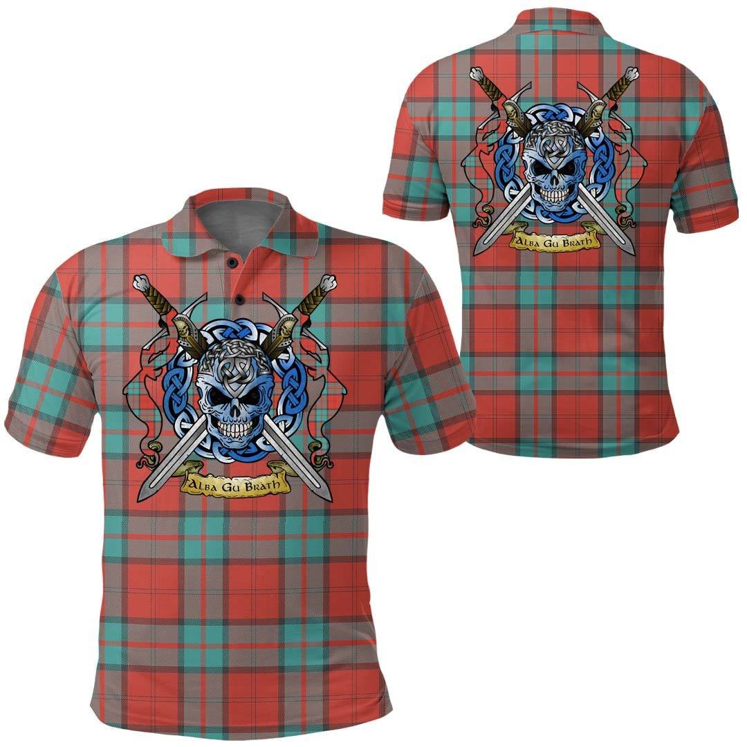 Clothing - Dunbar Ancient Tartan Polo Shirt Celtic Scottish Warrior - Golf Shirt