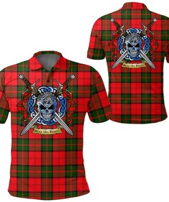 Clothing - Dunbar Modern Tartan Polo Shirt Celtic Scottish Warrior - Golf Shirt