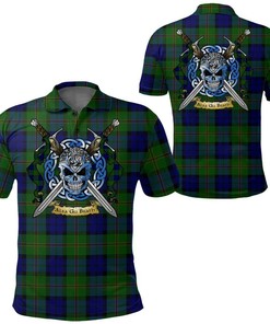 Clothing - Dundas Modern 02 Tartan Polo Shirt Celtic Scottish Warrior - Golf Shirt