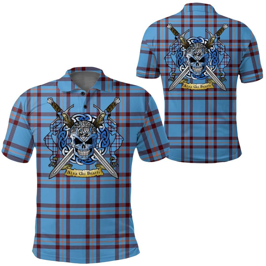Clothing - Elliot Ancient Tartan Polo Shirt Celtic Scottish Warrior - Golf Shirt