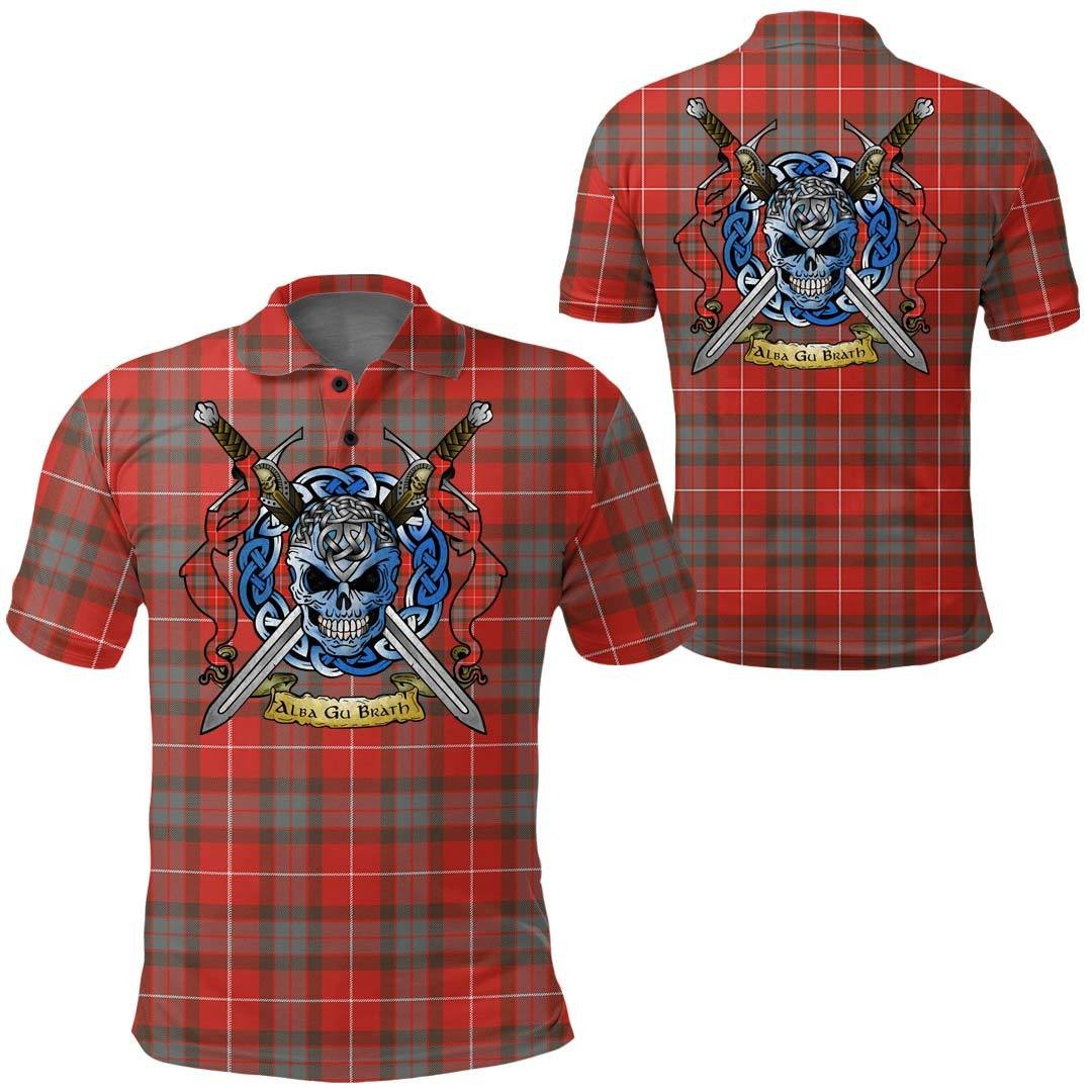 Clothing - Fraser Weathered Tartan Polo Shirt Celtic Scottish Warrior - Golf Shirt