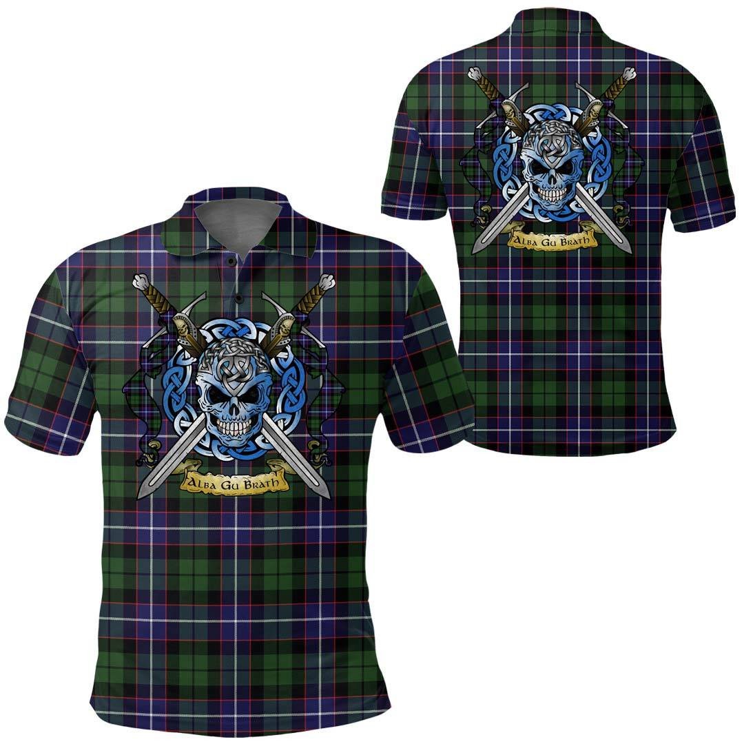 Clothing - Galbraith Modern Tartan Polo Shirt Celtic Scottish Warrior - Golf Shirt