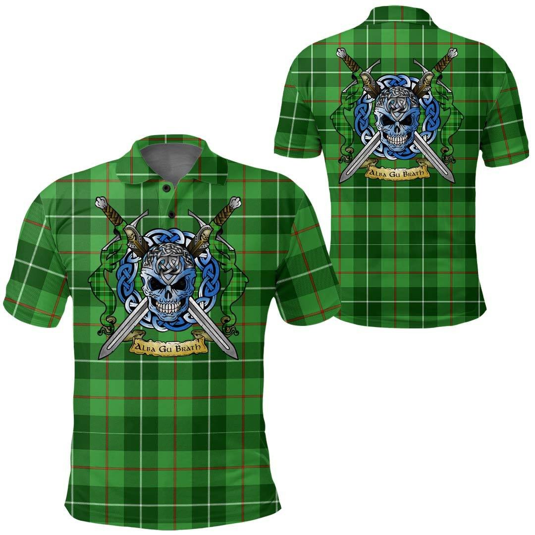 Clothing - Galloway District Tartan Polo Shirt Celtic Scottish Warrior - Golf Shirt