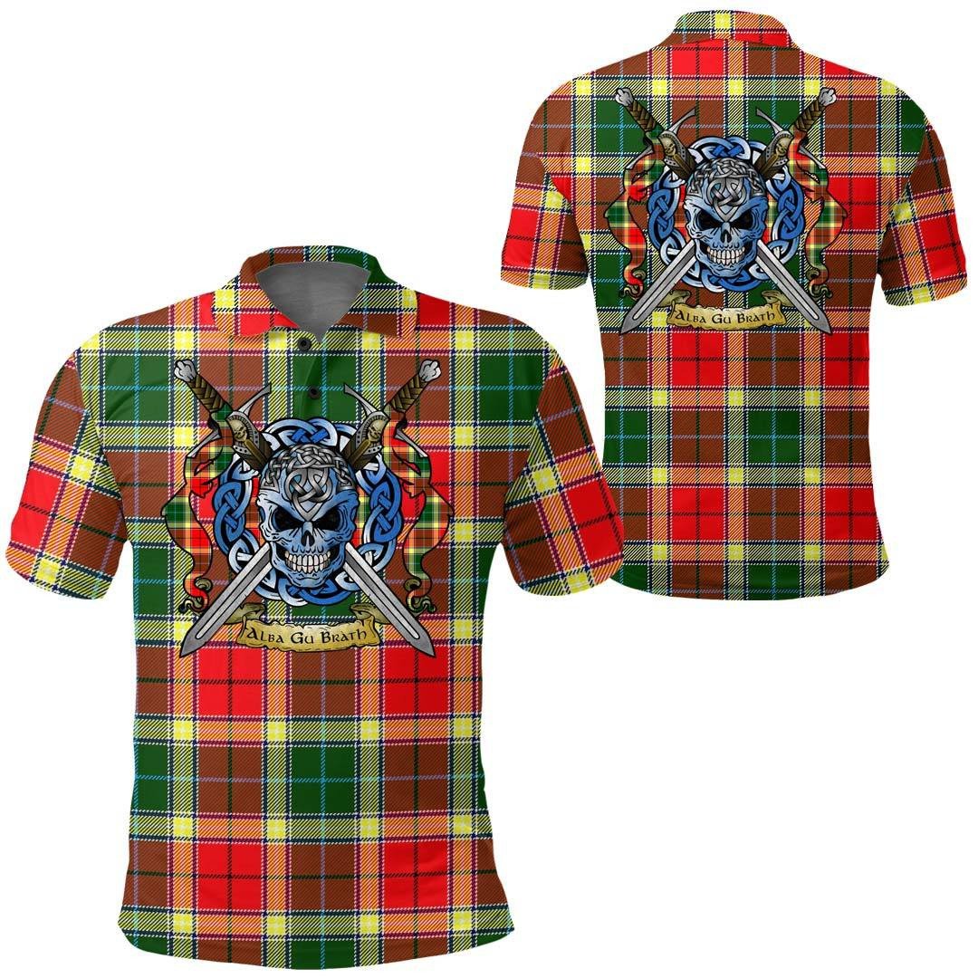 Clothing - Gibbs Tartan Polo Shirt Celtic Scottish Warrior - Golf Shirt